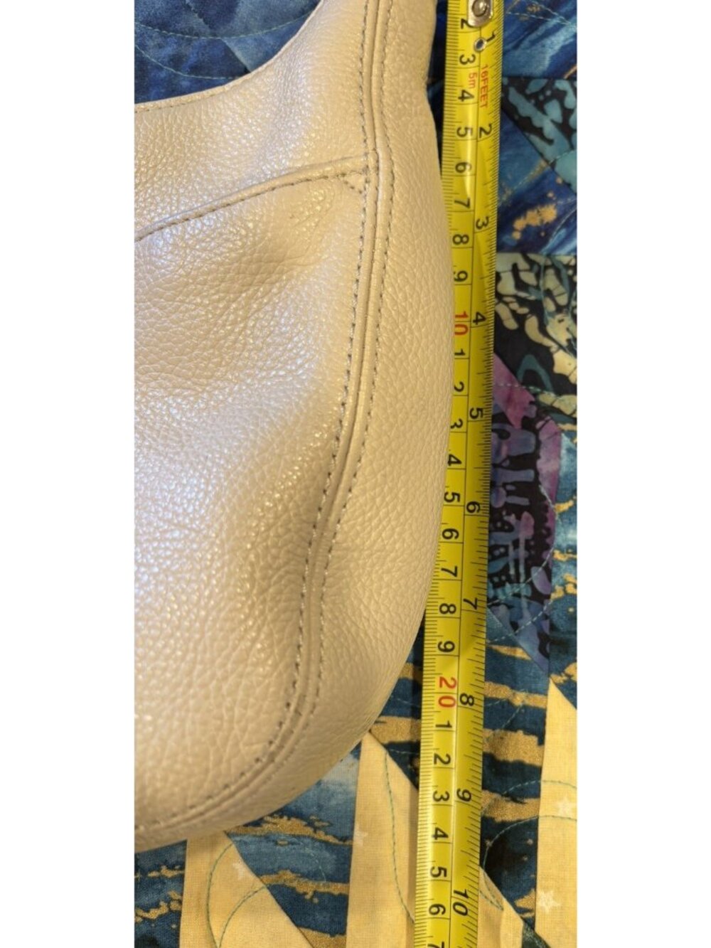 Brighton Barbados Purse Bag Beige Pebbled Braided Genuine Leather Top Zip Hobo - Picture 14 of 15